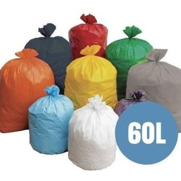 Saco De Lixo 60 Litros Coloridos - Pacote Com 50un Azul