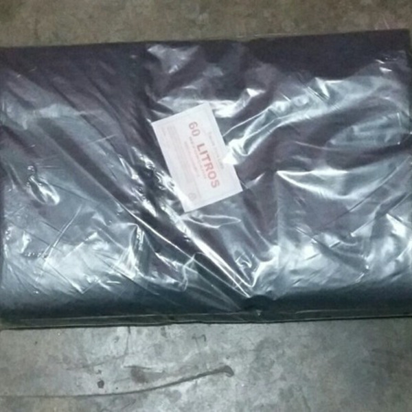 Saco De Lixo 60 Litros Reforçado Com 100 Unidades Preto