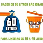 Saco De Lixo 60 Lts Preto - Resistente