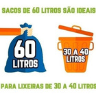 Saco De Lixo 60l 100 Un Preto Reforçado Preto