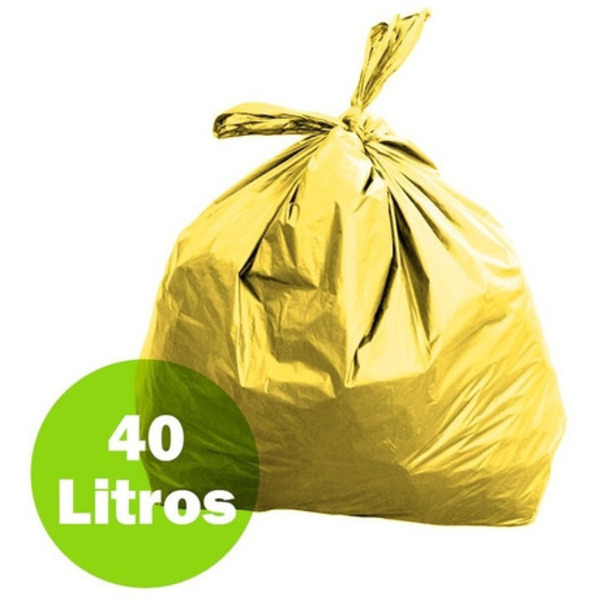Saco De Lixo Amarelo 40 Litros Coleta Seletiva - 100 Un