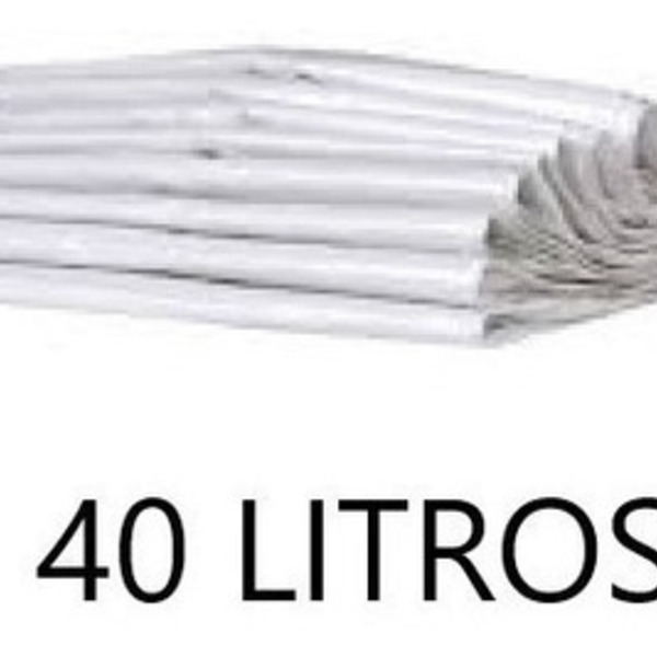 Saco De Lixo Branco 40 Litros - Pacote Com 100 Und. Branco