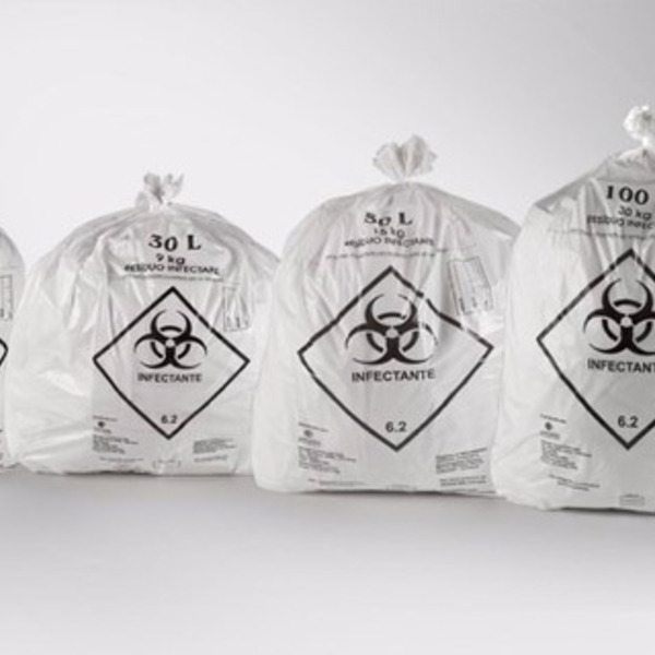 Saco De Lixo Infectante 15 Litros Branco
