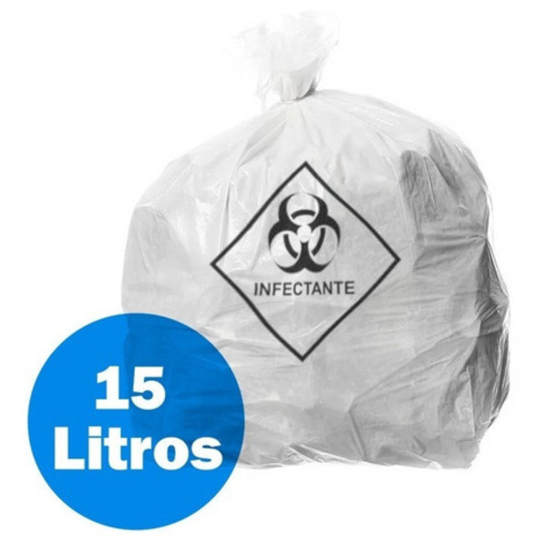 Saco De Lixo Infectante 15 Litros Reforçado - 100 Unidades
