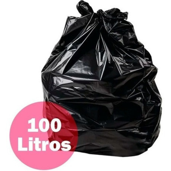 Saco De Lixo Preto 100 Litros - 100 Unidades