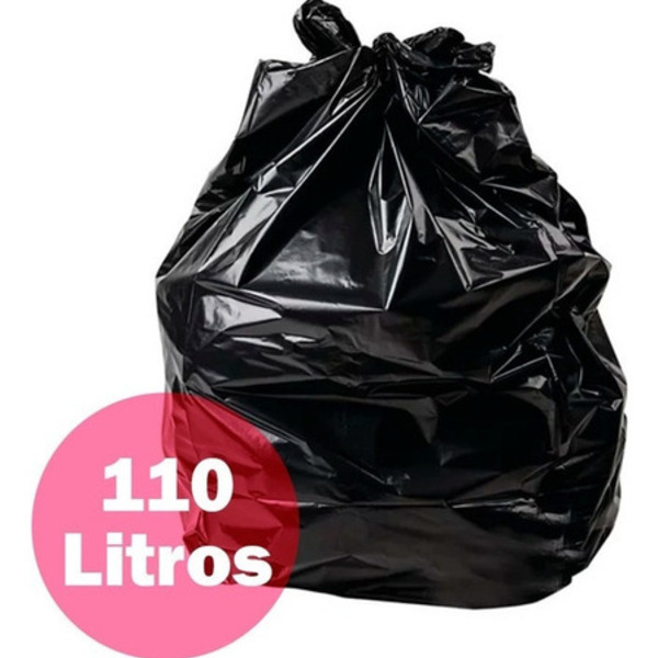 Saco De Lixo Preto 110 Litros Reforçado - 100 Unidades
