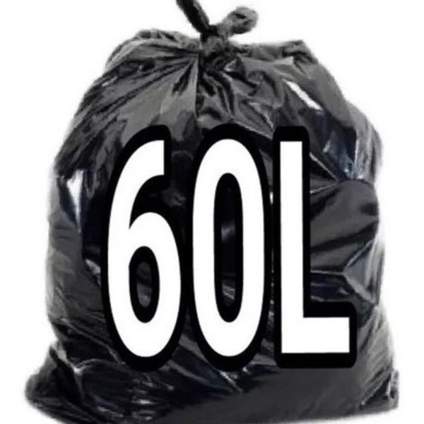 Saco De Lixo Preto 60 Litros C/ 100 Unidades Preto