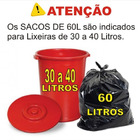Saco De Lixo Preto De 60l Resistente 100 Sacos