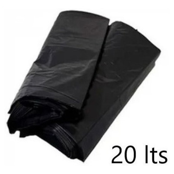 Saco De Lixo Preto Reforçado 20 Litros - Pacote 100 Und. Preto