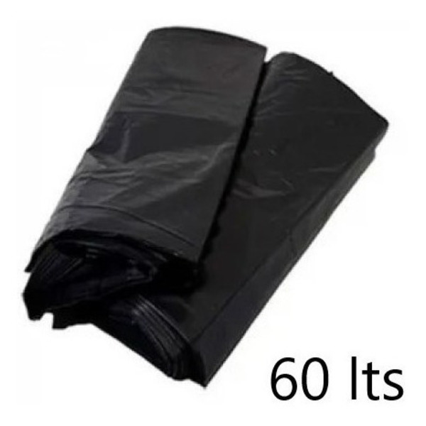 Saco De Lixo Preto Reforçado 60 Litros - Pacote 100 Und. Preto