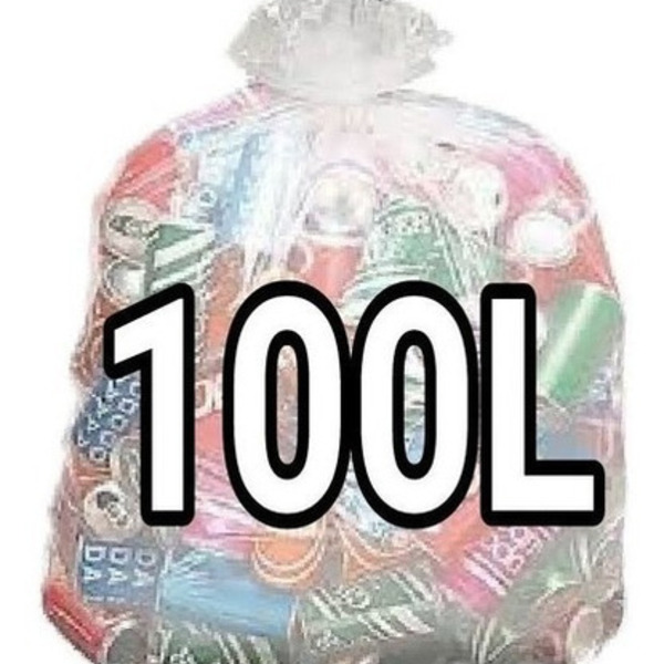 Saco De Lixo Transparente 100l Reforçado 100 Un Cinza-claro
