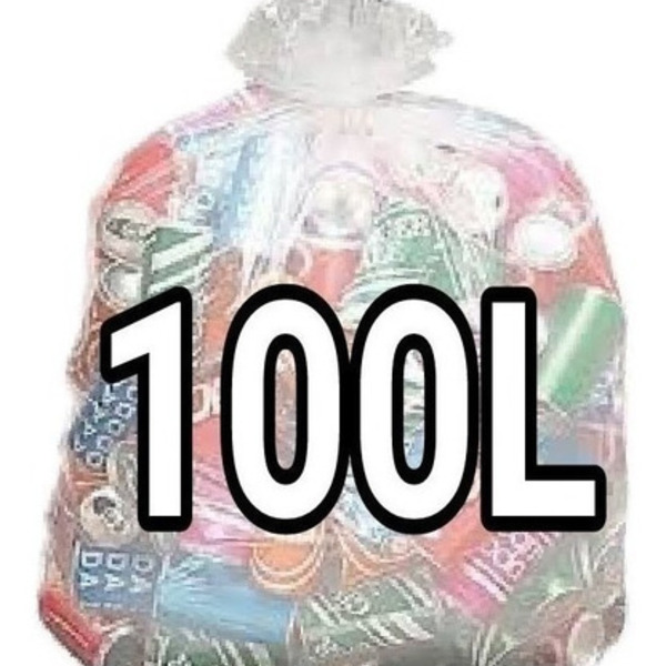 Saco De Lixo Transparente 100l Reforçado 100 Un Cinza-claro