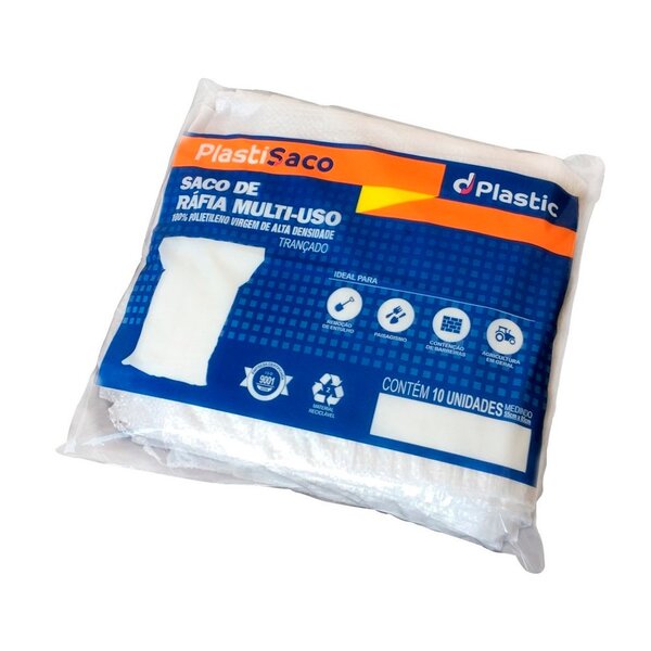Saco De Rafia Dplastic Para Entulho 45x70 Trançado Pacote Com