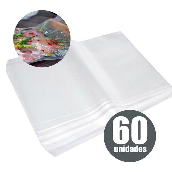 Saco Embalagem Seladora A Vacuo 60 Un. Saquinho Selagem
