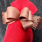 Saco Juta Vermelho Laço Natal Presente 45x19cm Decoração