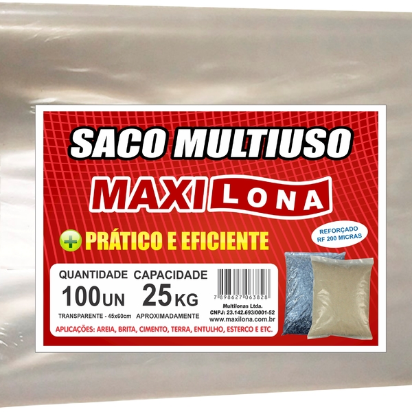 Saco Multiuso Transp. 45x60cm Rf200 Micras Fd 100un