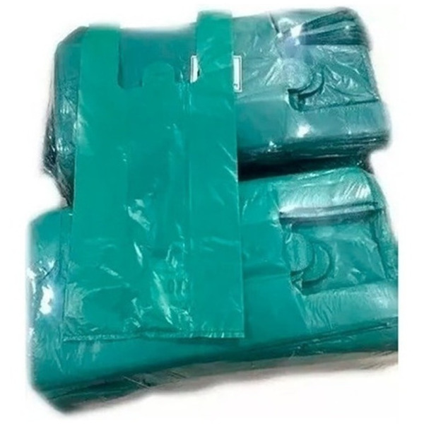 Saco Plastico Com Alça Reforçado 15 Kg 20x30 Verde