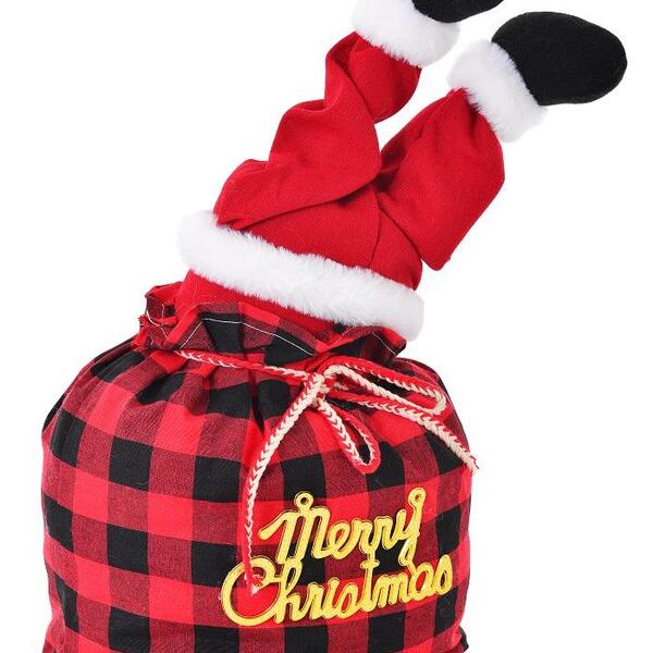 Saco Presente Noel Em Poliéster 1pc 23 X 24 X 41cm Decoração