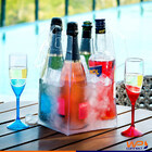 Sacola De Gelo Pvc Transparente Para 04 Garrafas Com Alça  -