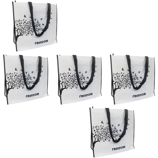 Sacola De Ombro Bolsa Ecobag Kit 5 Uni Ecologica Mercado Comp