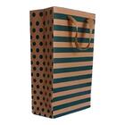 Sacola De Papel Presente Listras Verde Pq 21X31X10