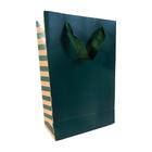 Sacola De Papel Presente Verde Pq 21X31X10