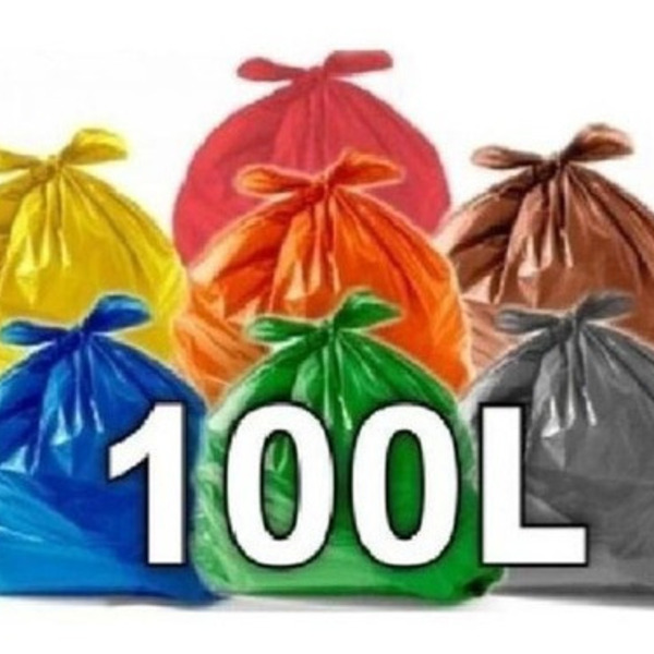 Sacos De Lixo 100l Coloridos Reforçados 100un