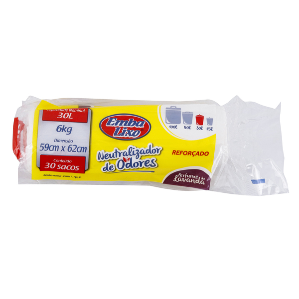 Sacos de Lixo Branco 30L Contém 30 Sacos 59x62cm Embalixo