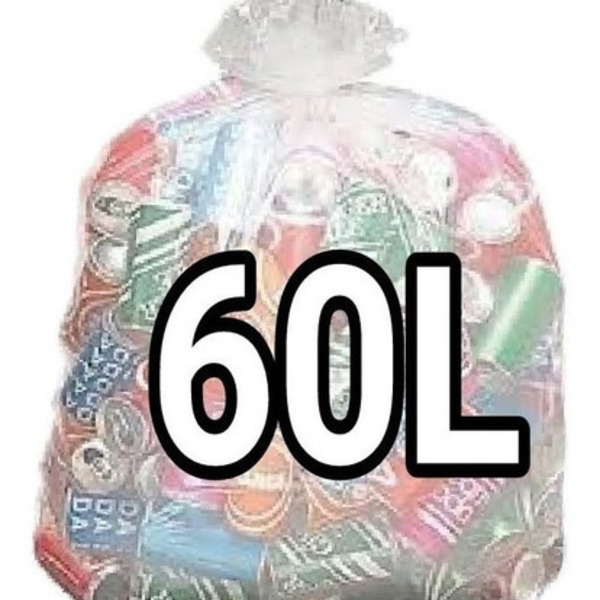 Sacos De Lixo Transparente 60l Reforçado 100un
