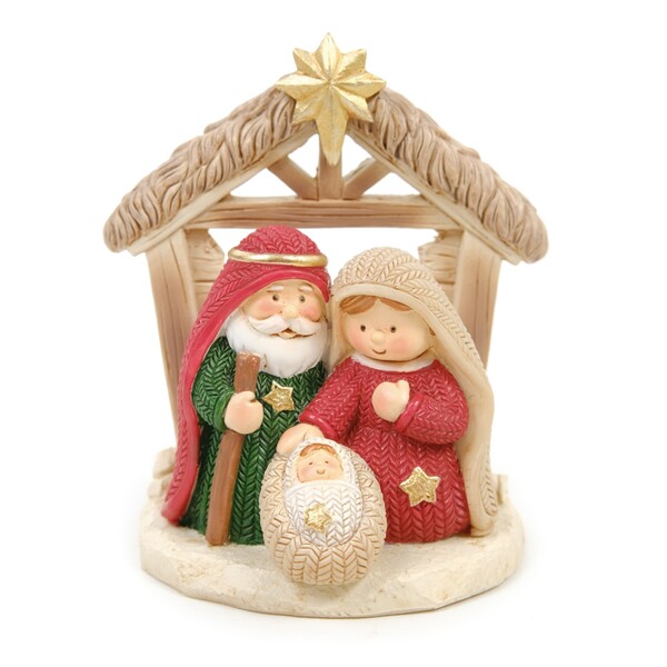 Sagrada Família para Mesa Resina Colorido 8,5x9,5cm Cromus