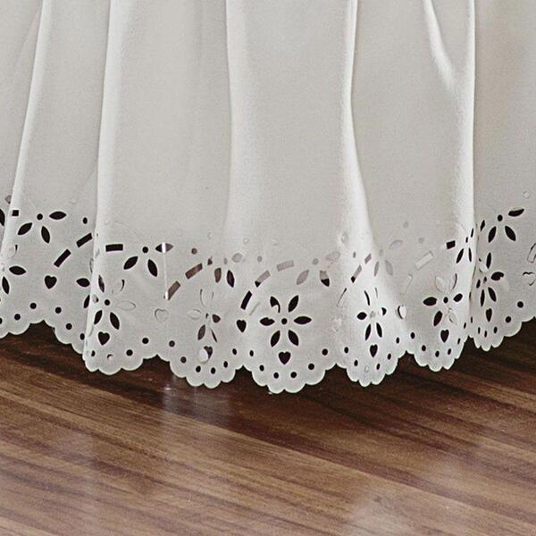 Saia Babado Cama Casal King Branca