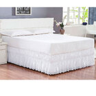 Saia Babado Cama Casal King Branca