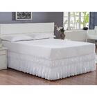 Saia Babado Cama Casal King Branca