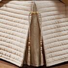 Saia Box Casal Bruxelas Matelassê Costurado - Bege