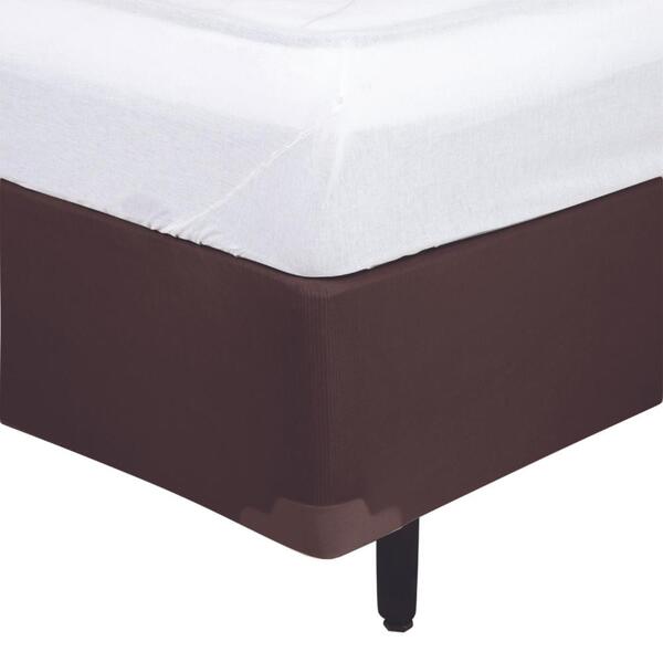 Saia Cama Box Casal Malha Gel Elástico Lisa Prática Macia