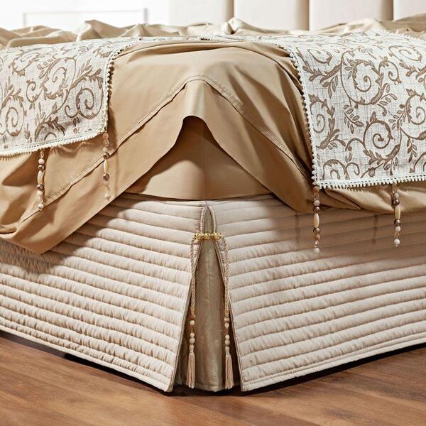 Saia Cama Box Casal Stylle 200 Fios Matelado Bege