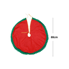 Saia De Árvore De Natal Vermelho Com Babado Verde 88cm