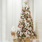 Saia de Árvore Natalina de Tecido Marfim e Ouro 2x100x100cm Cromus