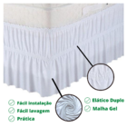 Saia de Cama Box Cor Branca Tamanho Casal