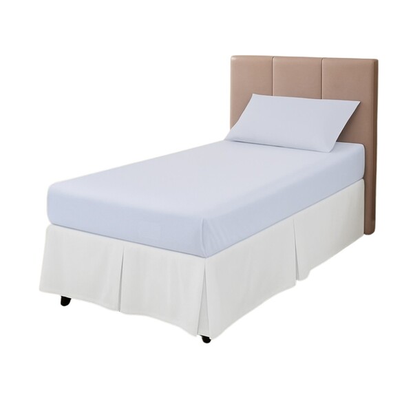 Saia P/ Cama Box - Solteiro - Prata - 150 Fios - Branca - San