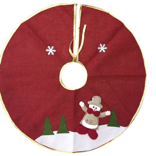 Saia Para Árvore De Natal Decorada Rústica Vinho Boneco De Ne