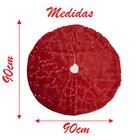 Saia Para Árvore De Natal Pelúcia Vermelha 90cm
