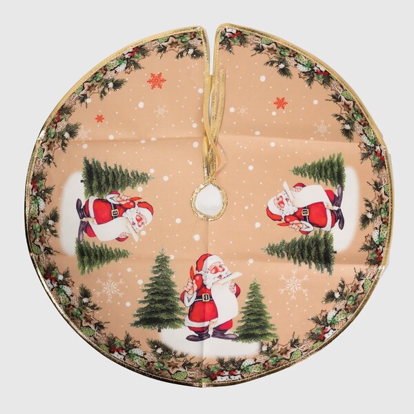 Saia Para Árvore De Natal Temática Papai Noel 90cm