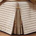 Saia Para Cama Box Casal Padrão Dual 1 Peça - Bege - 100% Pol