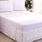 Saia Para Cama Box Colchobox Jacquard King Branca [f101]
