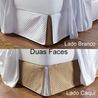 Saia Para Cama Box Dual Color Branco/caqui King Dupla Face -