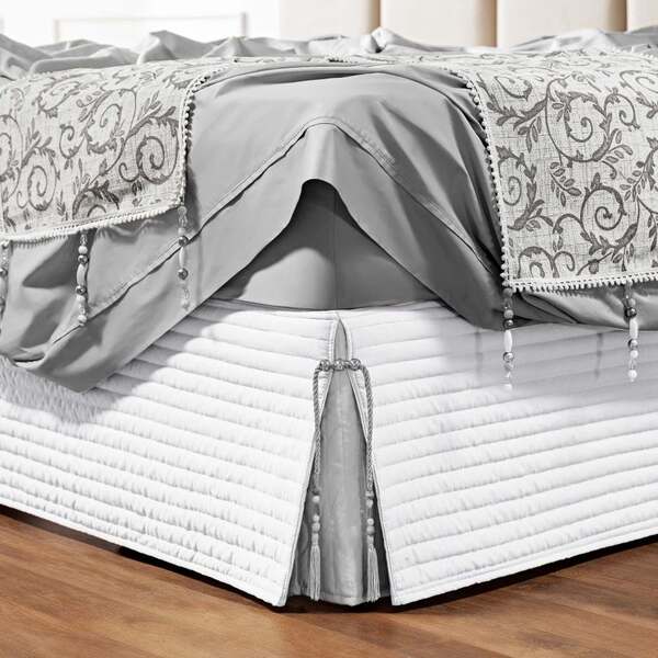 Saia Para Cama Box King Dual 1 Peça - Branco - 100% Poliéster