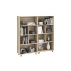 Sala De Estar Completa 4 Peças Com Rack Painel E Estantes Be