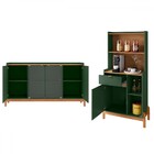 Sala De Estar Completa Bahrein 5 Portas 1 Gaveta 2 Peças Verd