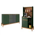 Sala De Estar Completa Bahrein 5 Portas 1 Gaveta 2 Peças Verd